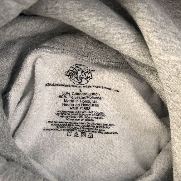 Space Jam Sz L Looney Tune Gray Sweatshirt Bugs Bunny & Donald Duck Vintage - Picture 4 of 5